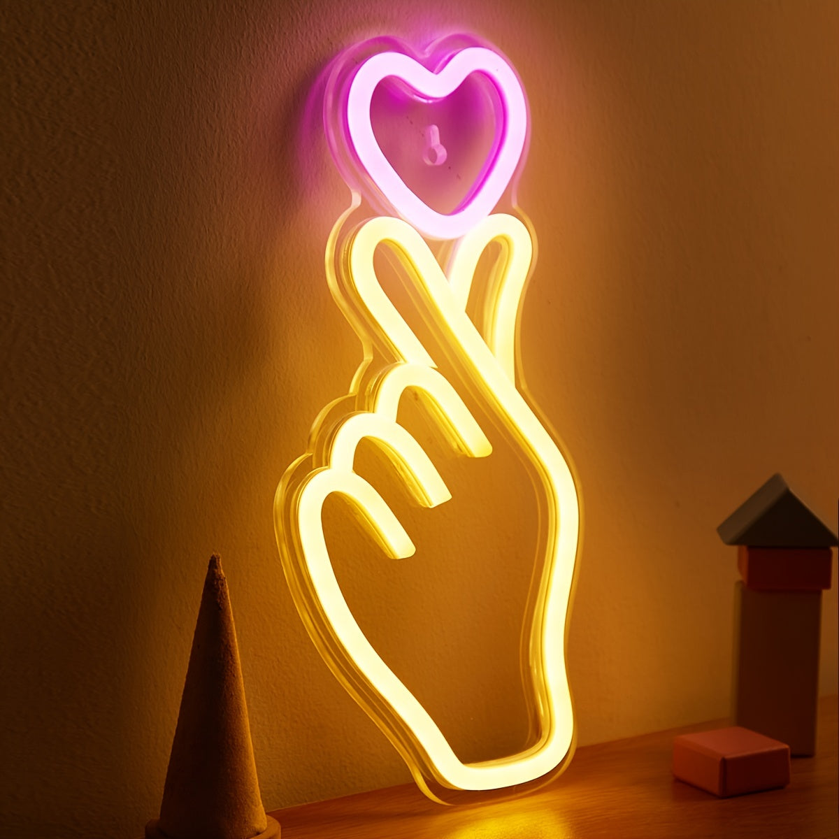 Heart-Shaped LED Neon Sign | USB Powered Night Light Decor
