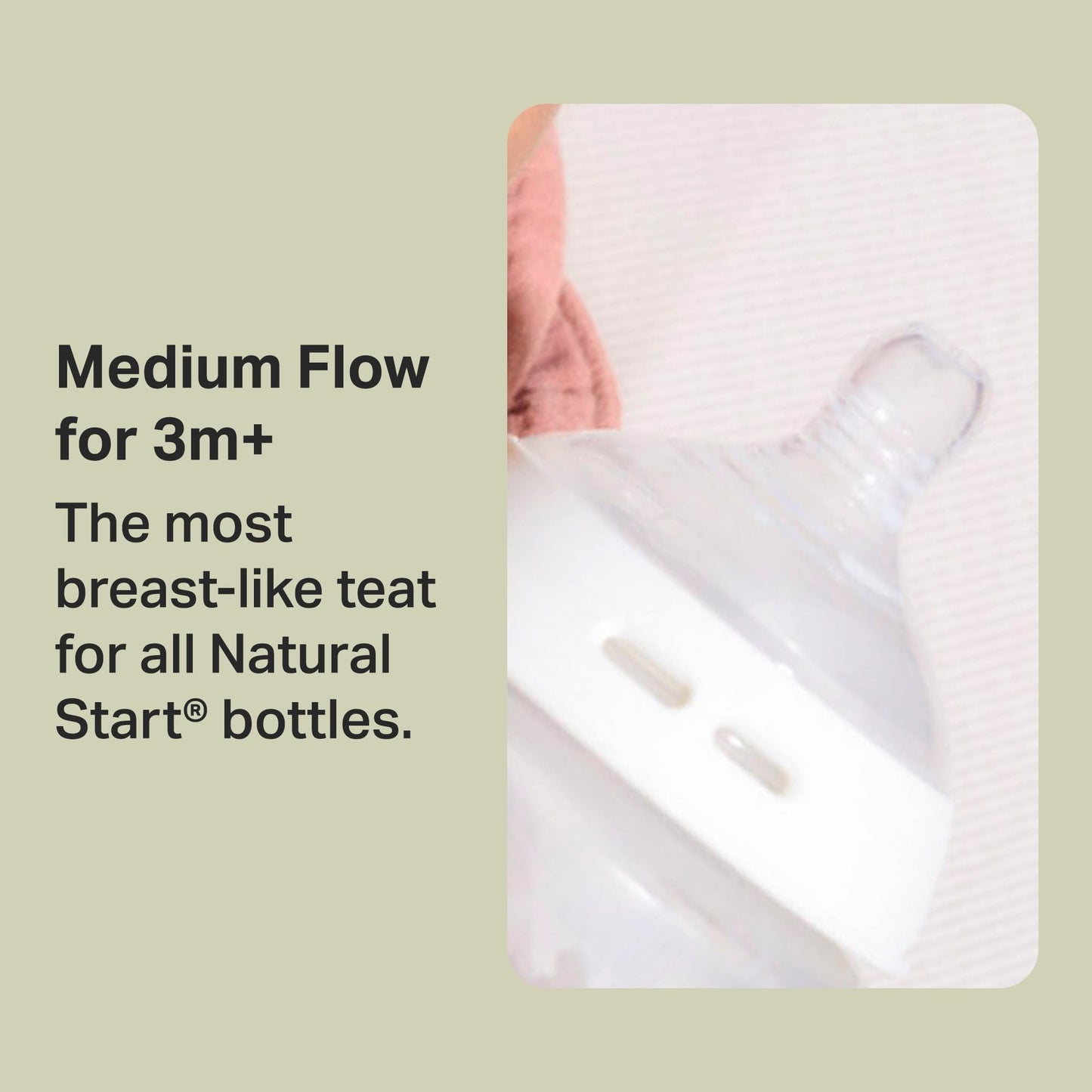 Tommee Tippee Natural Start Baby Bottle Teats, Fast Flow for 6m+, Pack of 2 Breast-Like Teats for a Natural Latch, with Anti-Colic Valve and BPA Free Soft Silicone