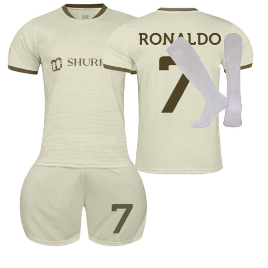 Al NASSR FC Jersey Kit for Adult/Children, 2022/23 Home Away Soccer Jerseys New Sesson Unisex Activewear Football Kits Boys' Football Training Shirts Shorts and Socks Sportswear Tracksuit
