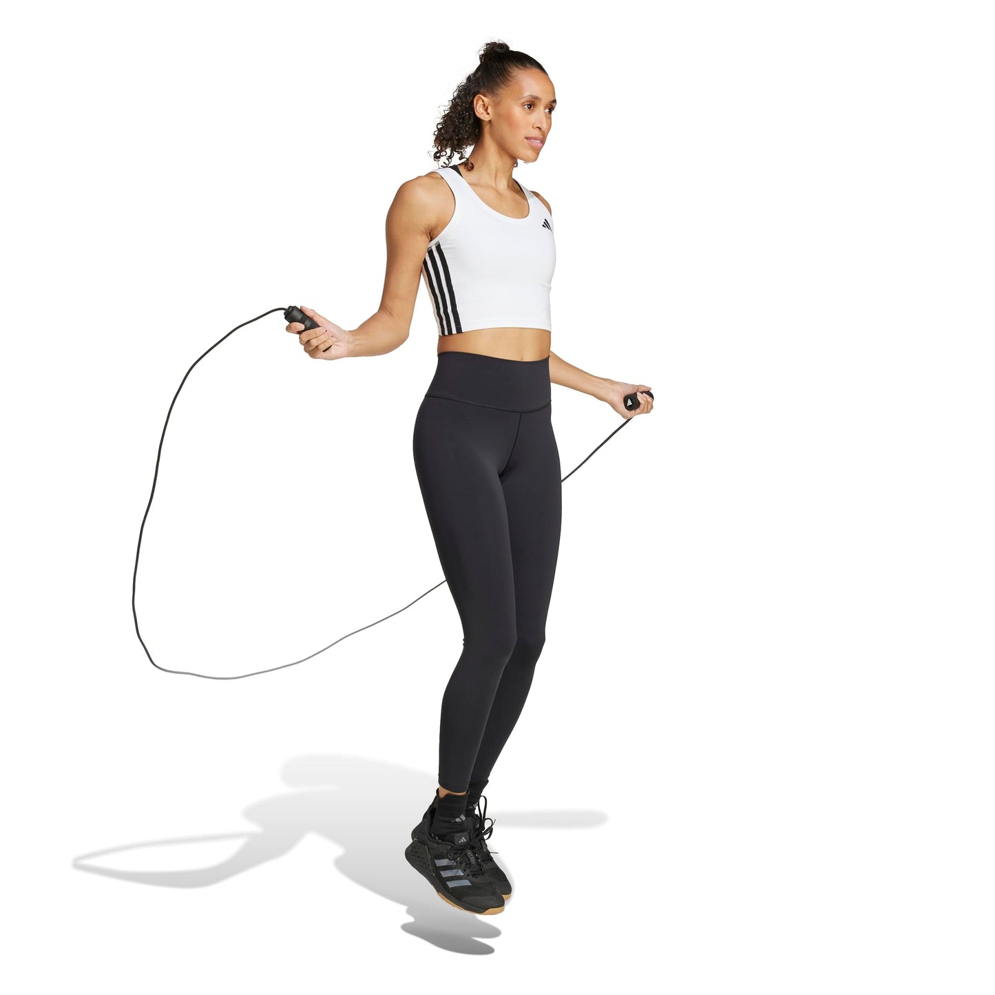 adidas Women's Train Essentials 3-Stripes Cropped Tank Top T-Shirt