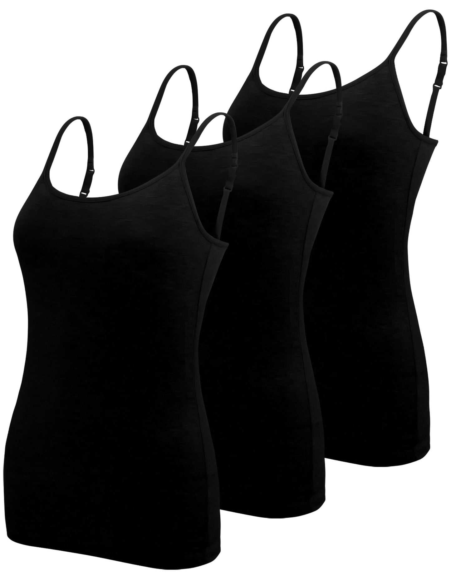 BQTQ 3 Pieces Vest Top for Women Basic Camisole Adjustable Spaghetti Strap Tank Tops for Women and Girls