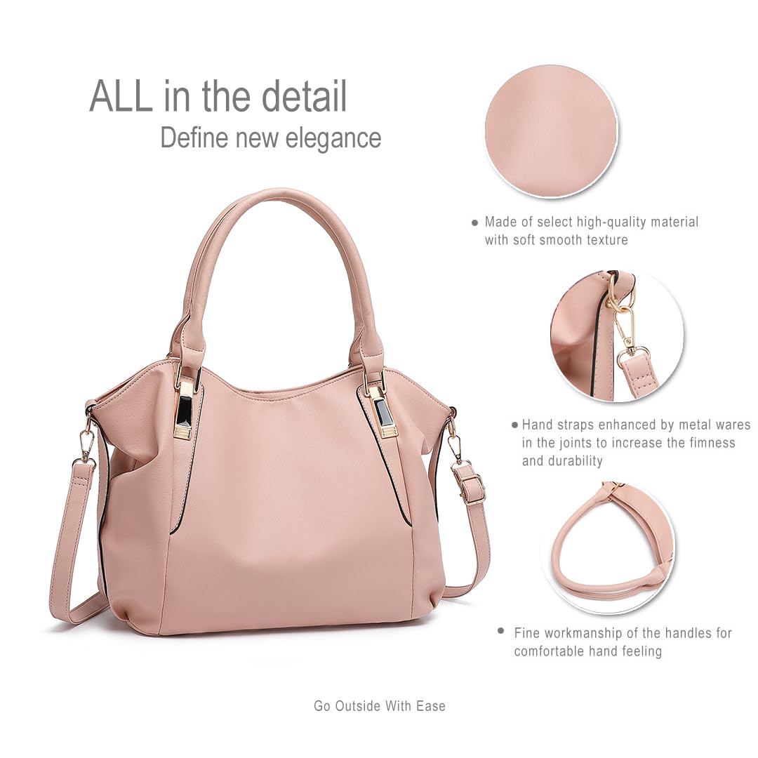 Miss Lulu Women Tote Bag, Soft PU Leather Shoulder Bag, Fashion Large Handbag for Working Ladies, Simple Elegant for Office Travel School Library Shopping