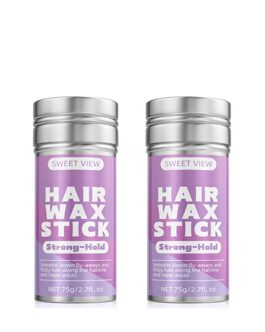 SWEET VIEW Hair Wax Stick & Slick Back Hair Brush for Tame Flyaways, Frizz, Sleek Ponytail, Buns | Pomade/Balm/Gel Stick for Woman, Styling Accessories for Girls, Kids