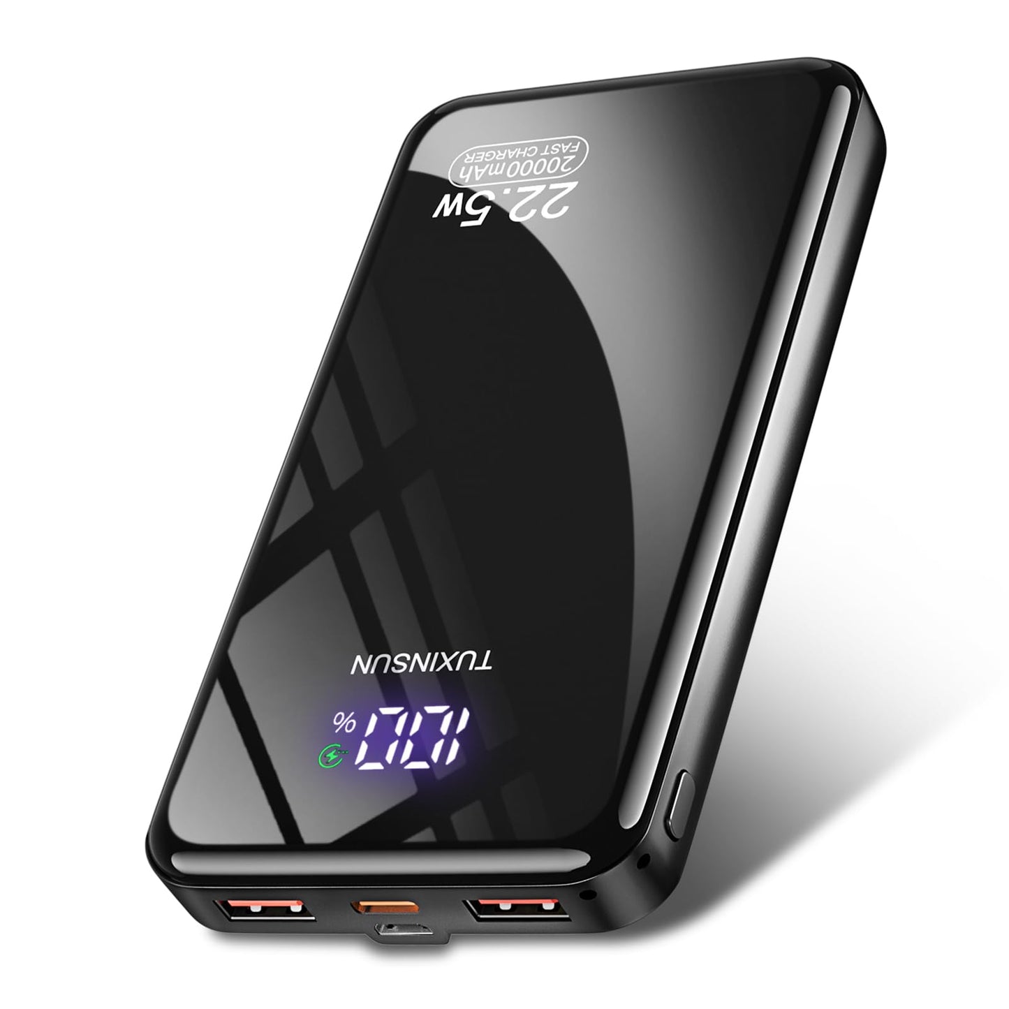 Power Bank 20000mAh, PD3.0 QC4.0 22.5W Fast Charging PD20W USB C PowerBank Portable Charger With LCD Display 3 Outputs & 2 Inputs For Smartphones and Camping