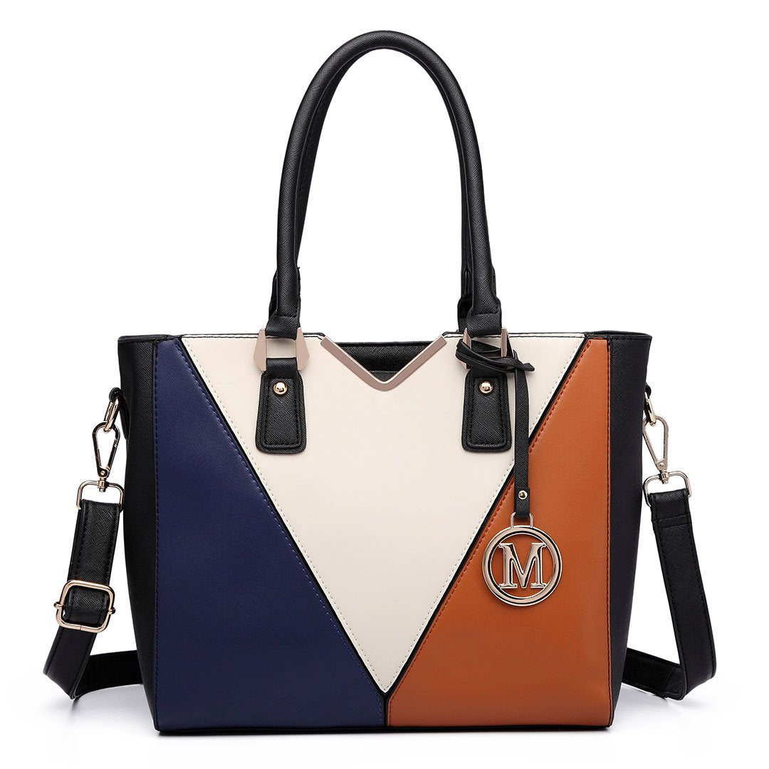 Miss Lulu Handbags for Women Look V-Shape Shoulder Handbag Lightweight Medium Tote Bag PU Leather