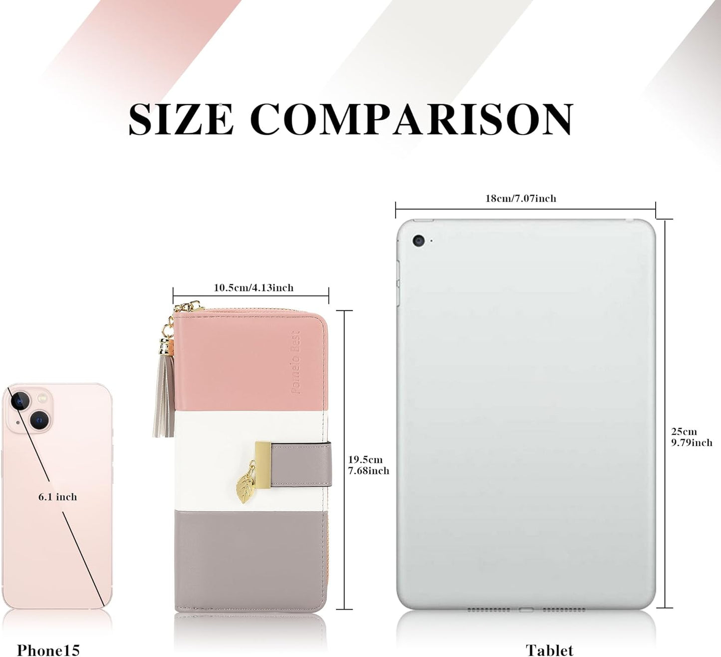 Pomelo Best Womens Wallet RFID Blocking Large Capacity Long Purse with Multiple Card Slots Zipper Phone Coin Pocket