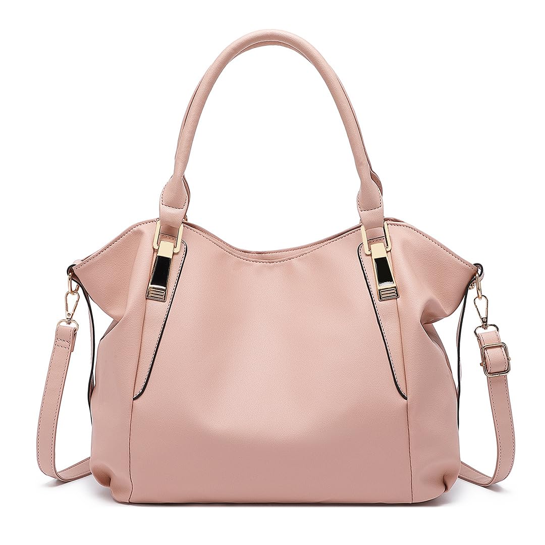 Miss Lulu Women Tote Bag, Soft PU Leather Shoulder Bag, Fashion Large Handbag for Working Ladies, Simple Elegant for Office Travel School Library Shopping