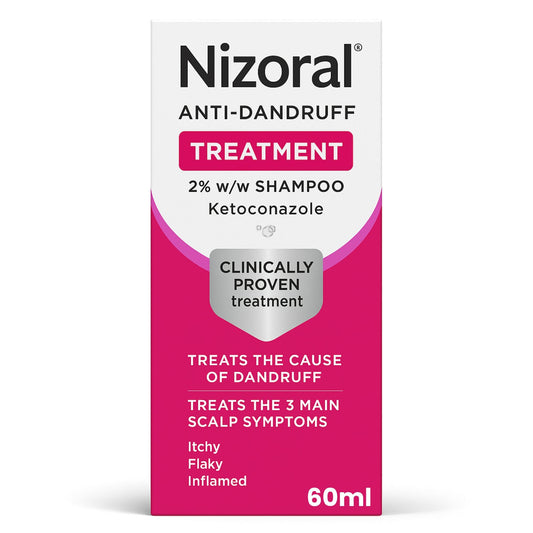 Nizoral Anti-Dandruff Treatment Shampoo, Treats and Prevents Dandruff, Clinically Proven to Control Itchy & Flaky Scalps, Contains Ketoconazole, 1 x 60ml
