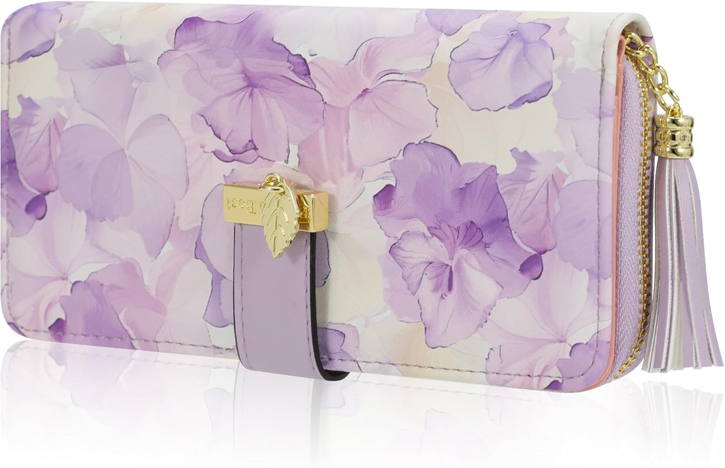 Pomelo Best Womens Wallet RFID Blocking Large Capacity Long Purse with Multiple Card Slots Zipper Phone Coin Pocket
