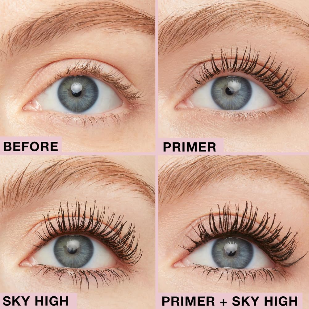 Maybelline New York Lash Sensational Sky High Mascara, Volumising & Lengthening Mascara, Washable Flake-Free Formula Infused with Bamboo Extract & Fibres, 7.2 ml, Shade: 01, Very Black