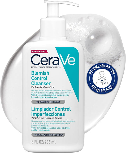 CeraVe Blemish Control Face Cleanser with 2% Salicylic Acid & Niacinamide for Blemish-Prone Skin 236ml