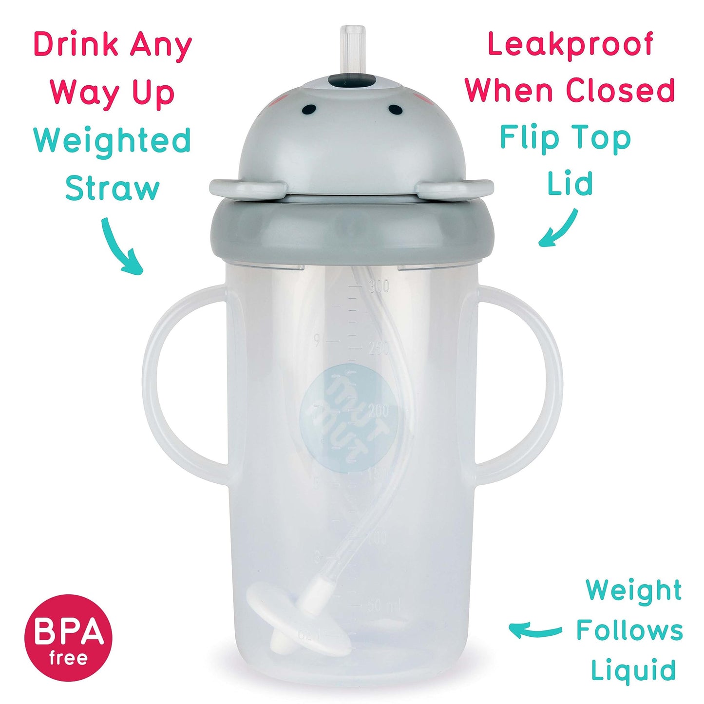 TUM TUM Tippy Up Free Flow Sippy Cup (No Valve), Sippy Cup for Toddlers, 200ml, BPA Free (Betsy Bear S3)