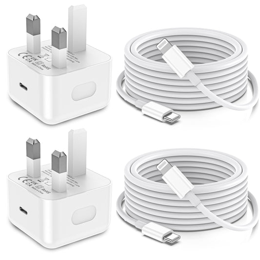 LCOGPDOY for iPhone Charger Fast Charge 2Pack PD 20W USB C Charger Plug and 2M USBC to for Lightning Cable Apple Fast Phone Charging for iPhone 14 13 12 11 Pro Max XR X SE 8Plus, for iPad Pro