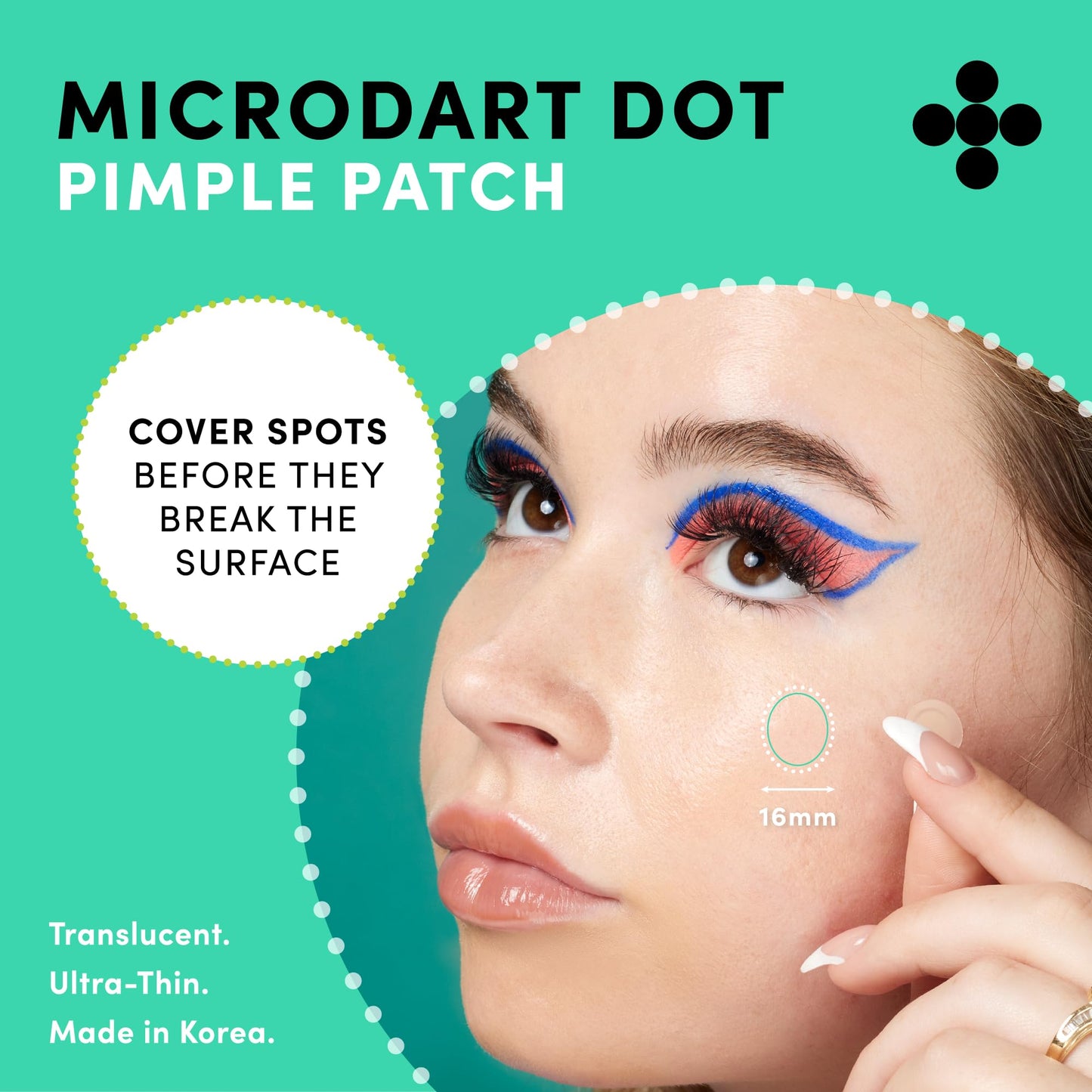 Dots for Spots Acne Patches - Pack of 60 Translucent Hydrocolloid Pimple Patch Spot Treatment Stickers for Face and Body - Fast-Acting, Vegan & Cruelty Free Skin Care