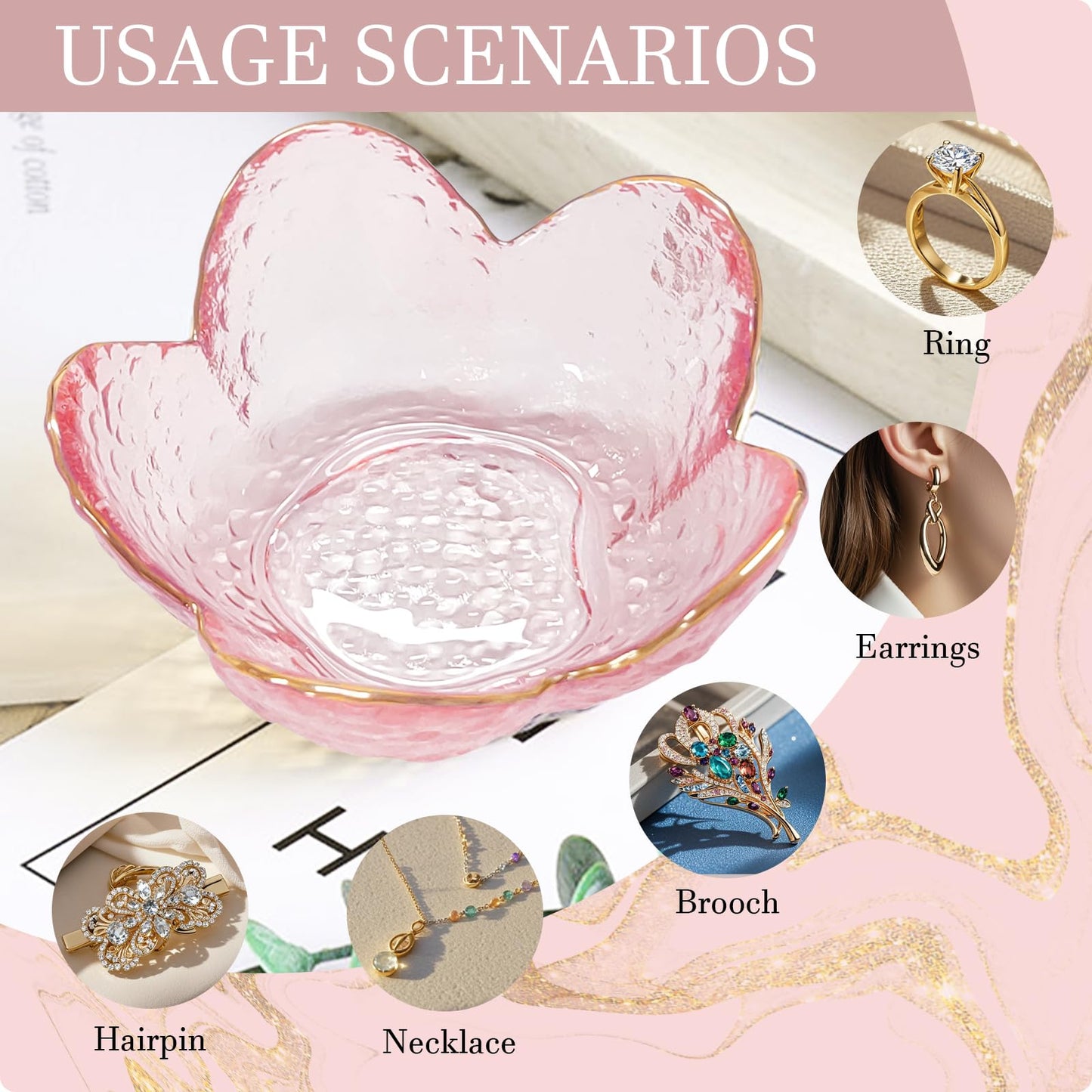 Gifts For Women Trinket Dish Unique Birthday New Home Gifts For Women Her Jewellery Tray Cute Room Decor Aesthetic Bedroom Accessories Ring Dish Holders Small Friendship Christmas House Warming Gifts