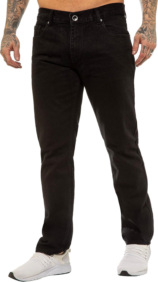 989Zé ENZO Mens Jeans Straight Leg Classic Fashion Regular Fit Cotton Basic Denim Pants Trousers