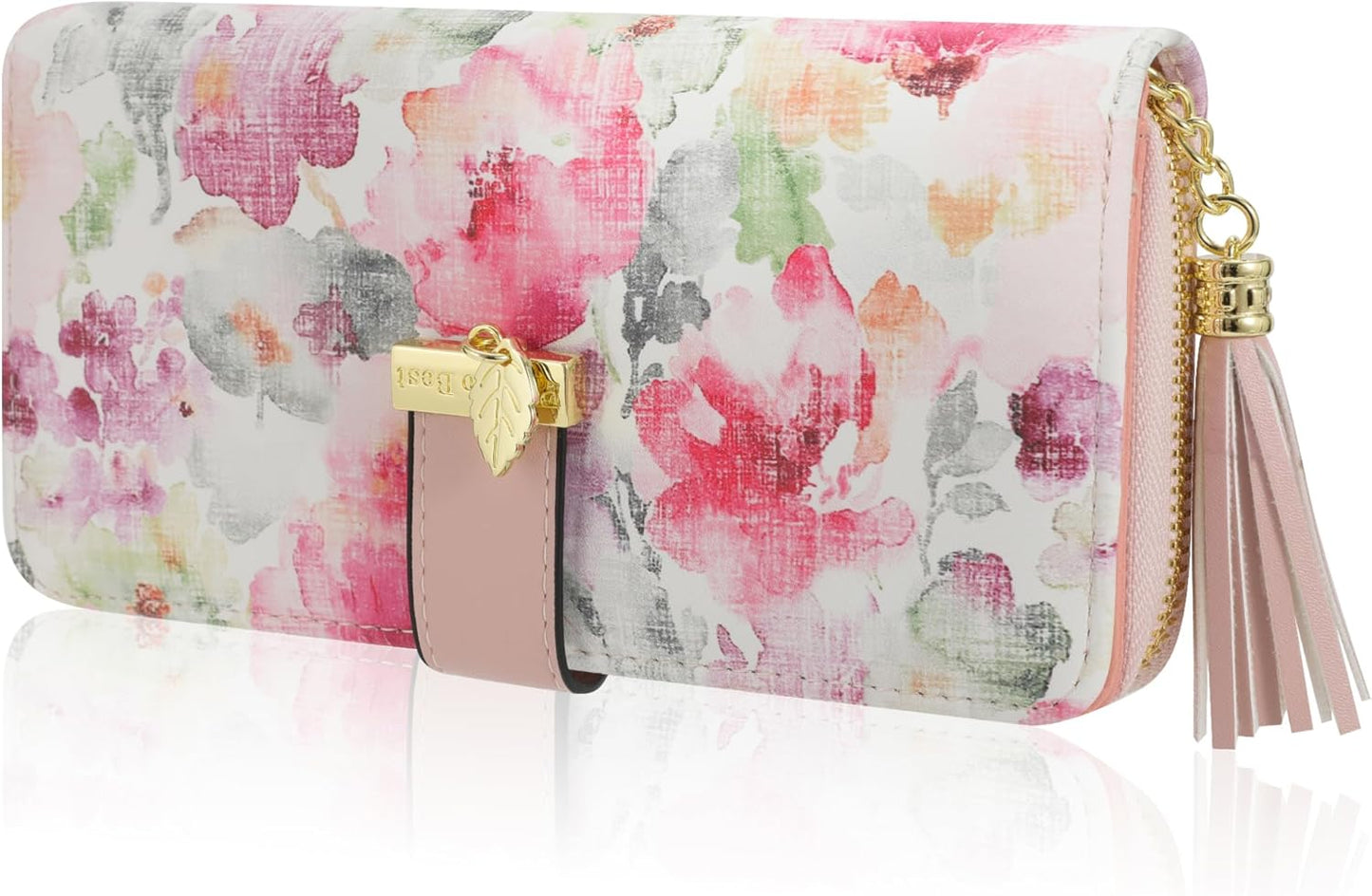 Pomelo Best Womens Wallet RFID Blocking Large Capacity Long Purse with Multiple Card Slots Zipper Phone Coin Pocket