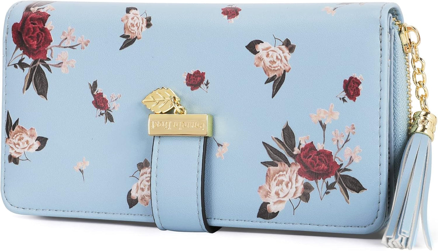 Pomelo Best Womens Wallet RFID Blocking Large Capacity Long Purse with Multiple Card Slots Zipper Phone Coin Pocket