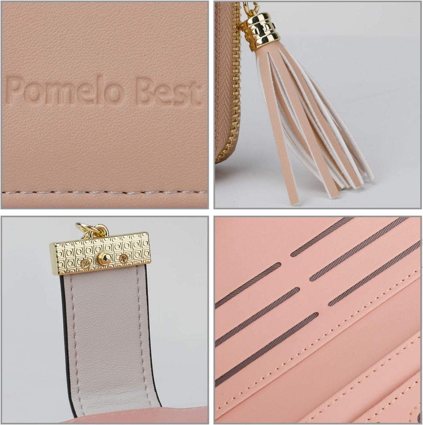 Pomelo Best Womens Wallet RFID Blocking Large Capacity Long Purse with Multiple Card Slots Zipper Phone Coin Pocket