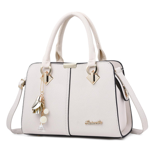FORRICA Handbags for Women Elegant Pendant Ladies Shoulder Bags Top Handle Crossbody Bag PU Leather for Shopping Work Dating Black B