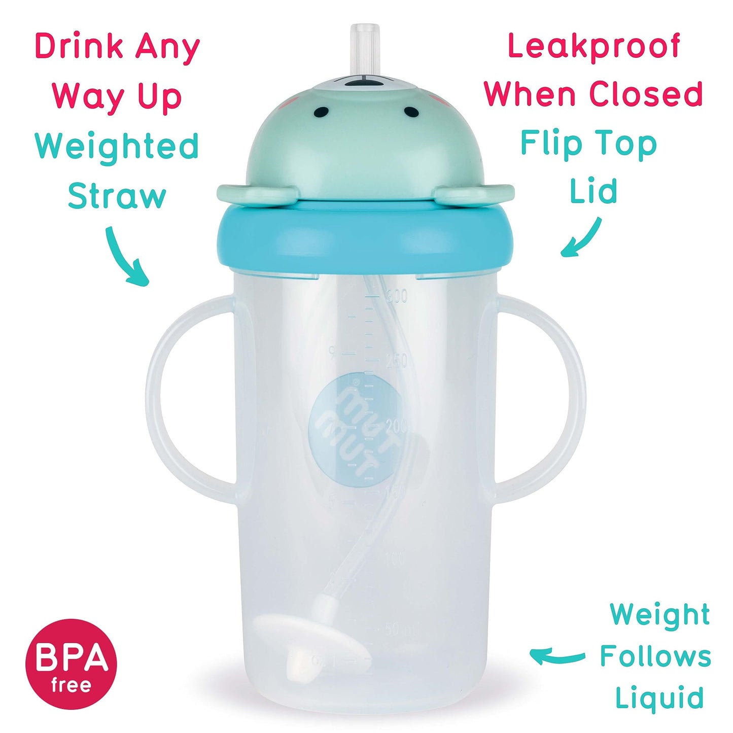 TUM TUM Tippy Up Free Flow Sippy Cup (No Valve), Sippy Cup for Toddlers, 200ml, BPA Free (Betsy Bear S3)