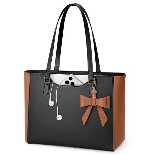 KTMOUW Handbags for Women Large Capacity PU Leather Tote Bags for Women with Zip, Shoulder Bag Ladies Handbag Tote Bag for School Work Travel Shopping Black