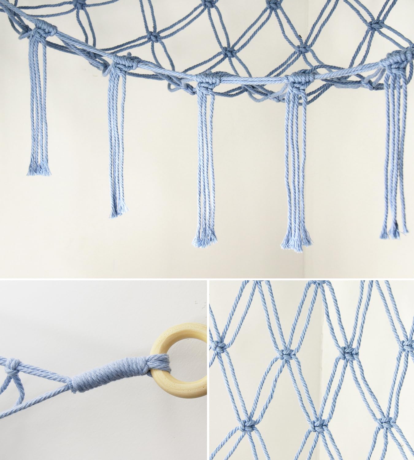 Stuffed Animal Storage Hammock - Baby Toy Hammock Net for Stuffed Animals Cute Room Decor -Large Stuff Animal Organizer Holder for Plush Plushie - Kids Nursery Beige Bedroom Home Decor