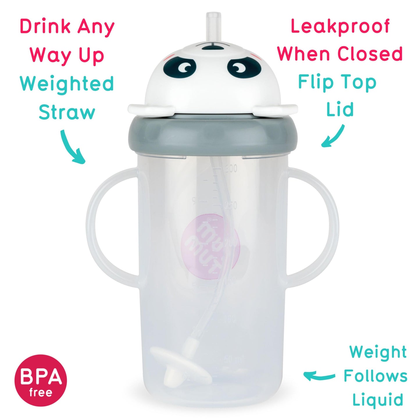 TUM TUM Tippy Up Free Flow Sippy Cup (No Valve), Sippy Cup for Toddlers, 200ml, BPA Free (Betsy Bear S3)