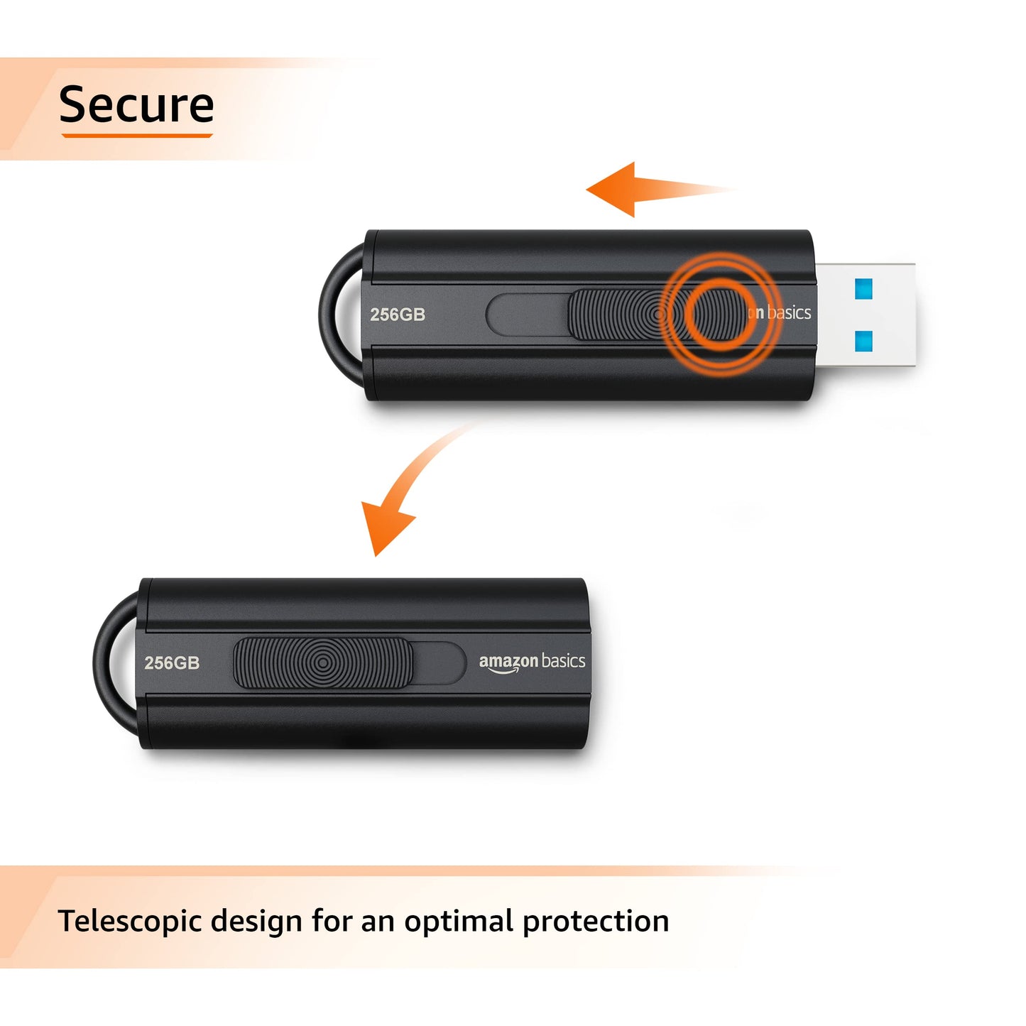 Amazon Basics 128 GB, USB 3.1 Flash Drive, Read Speed up to 130 MB/s, Black