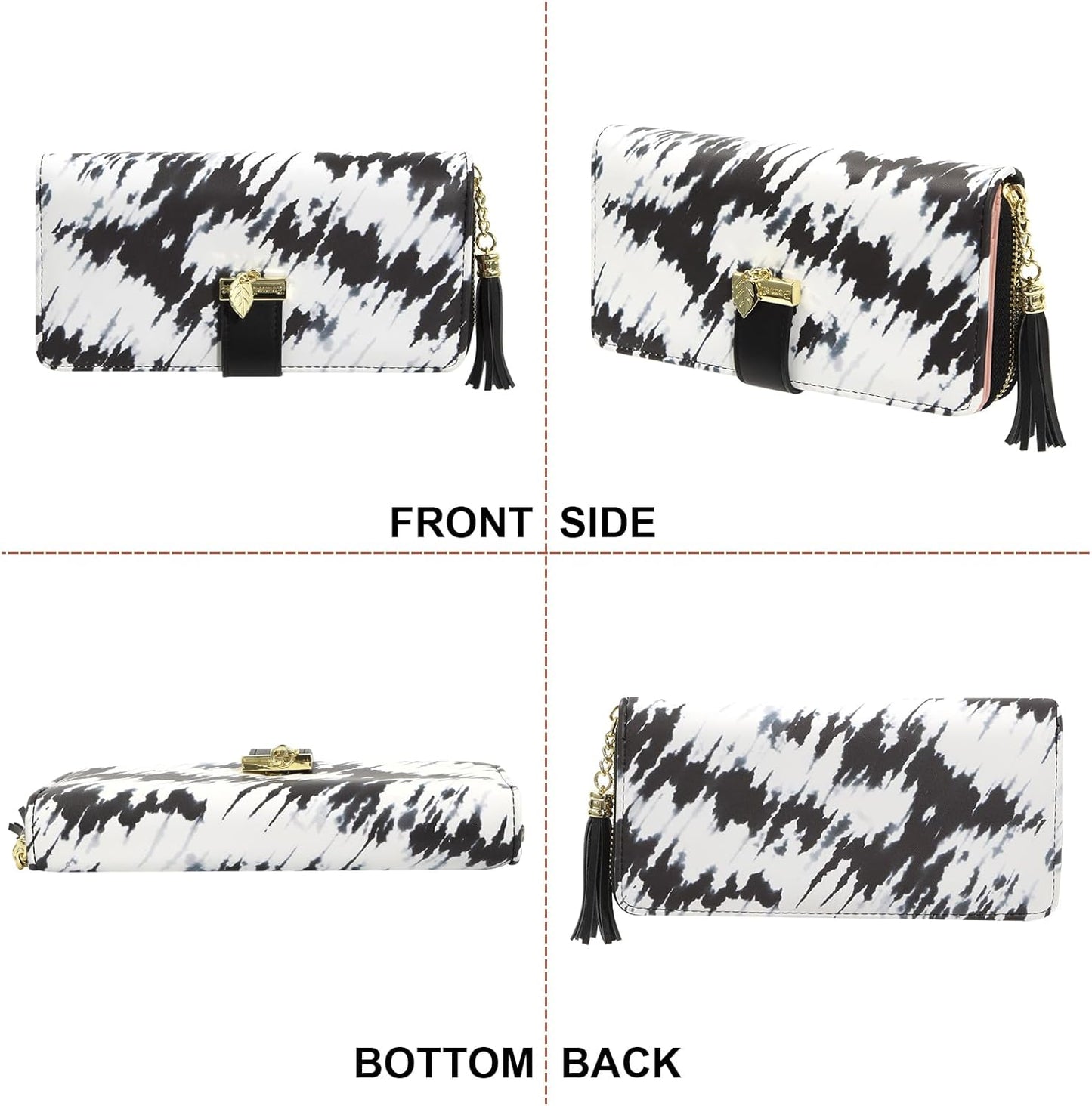 Pomelo Best Womens Wallet RFID Blocking Large Capacity Long Purse with Multiple Card Slots Zipper Phone Coin Pocket
