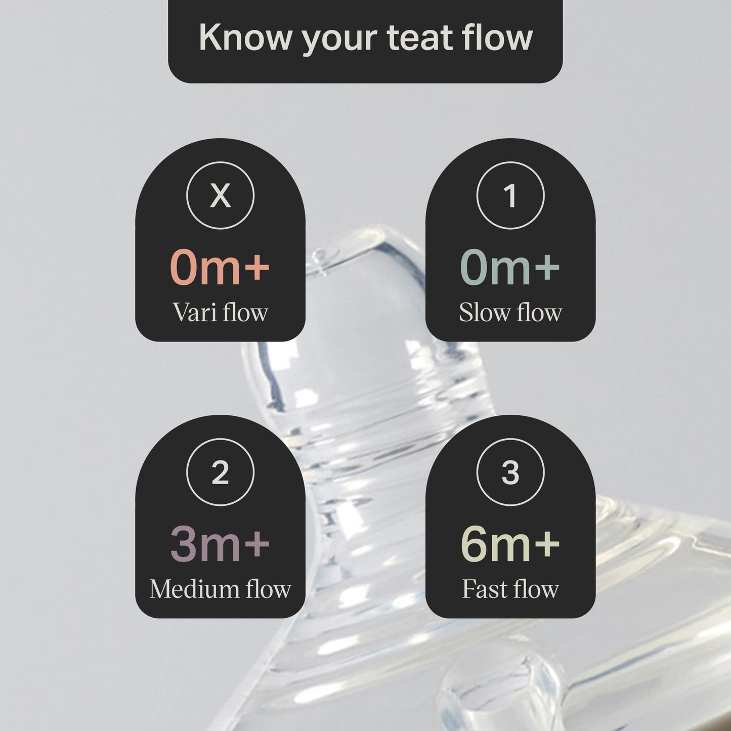 Tommee Tippee Natural Start Baby Bottle Teats, Fast Flow for 6m+, Pack of 2 Breast-Like Teats for a Natural Latch, with Anti-Colic Valve and BPA Free Soft Silicone