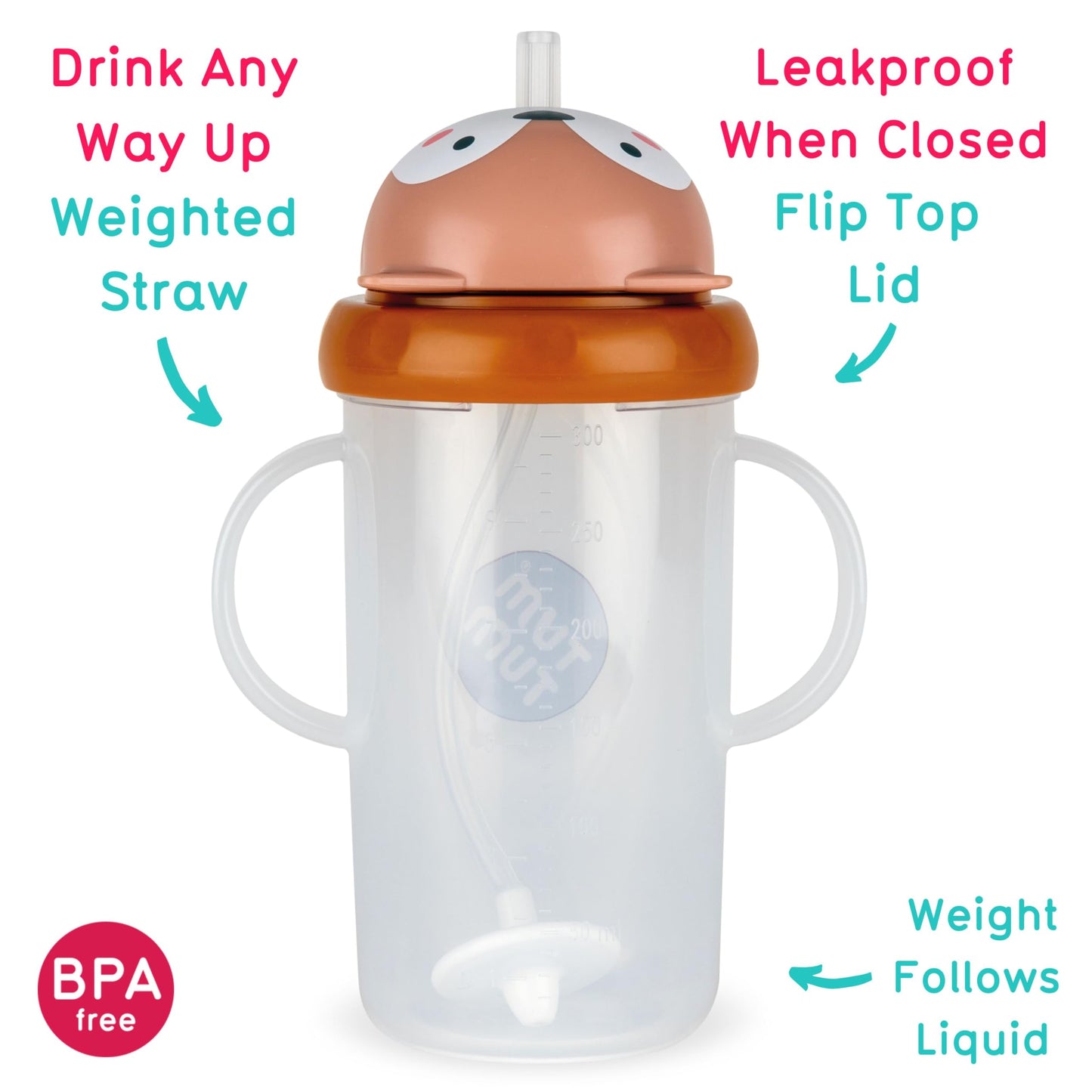 TUM TUM Tippy Up Free Flow Sippy Cup (No Valve), Sippy Cup for Toddlers, 200ml, BPA Free (Betsy Bear S3)