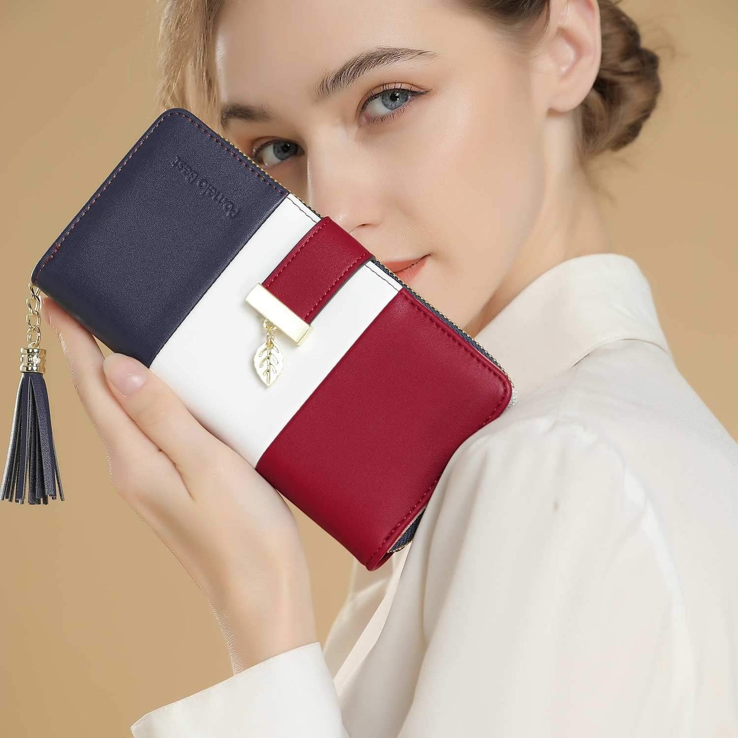 Pomelo Best Womens Wallet RFID Blocking Large Capacity Long Purse with Multiple Card Slots Zipper Phone Coin Pocket