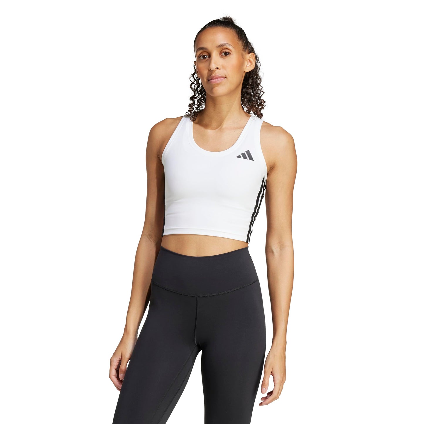 adidas Women's Train Essentials 3-Stripes Cropped Tank Top T-Shirt