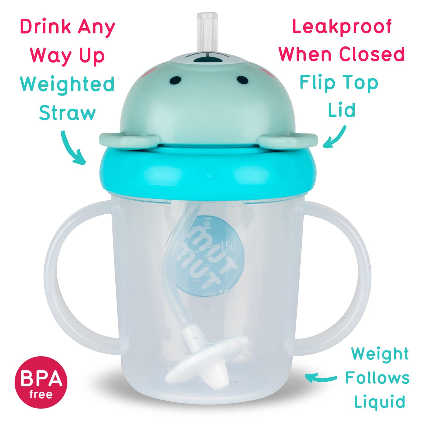 TUM TUM Tippy Up Free Flow Sippy Cup (No Valve), Sippy Cup for Toddlers, 200ml, BPA Free (Betsy Bear S3)