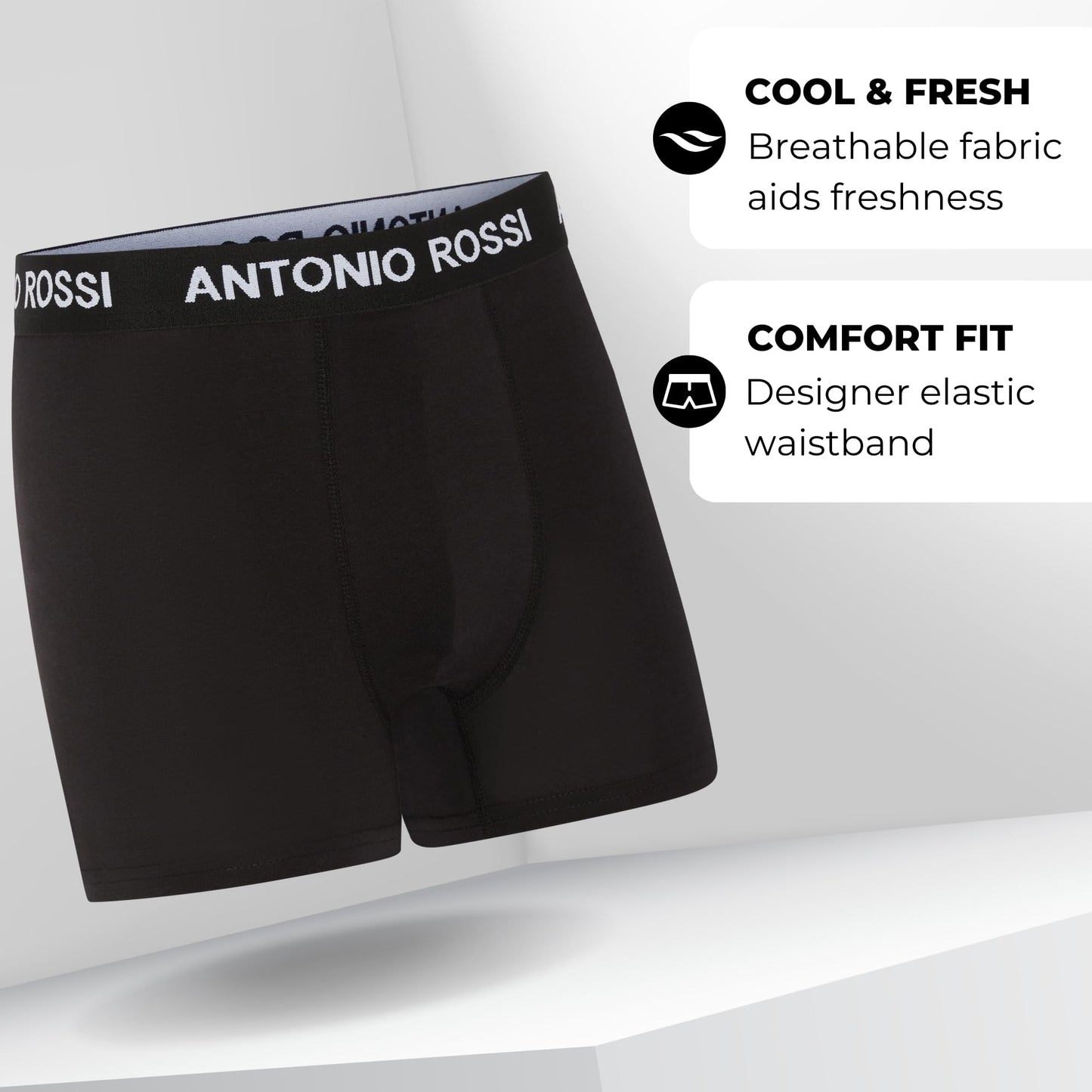 ANTONIO ROSSI (12-Pack) Men's Fitted Boxer Hipsters - Mens Boxers Shorts Multipack with Elastic Waistband - Cotton Rich, Soft and Comfortable Underwear