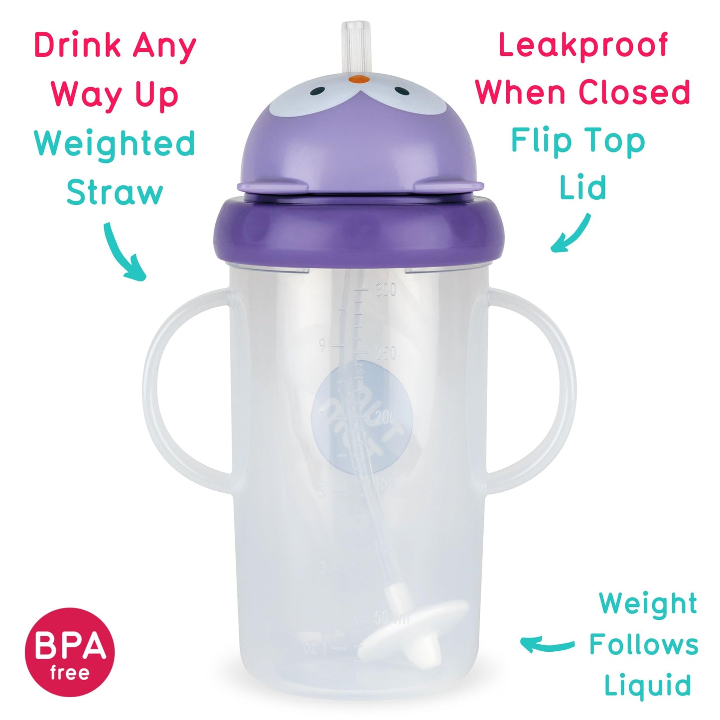 TUM TUM Tippy Up Free Flow Sippy Cup (No Valve), Sippy Cup for Toddlers, 200ml, BPA Free (Betsy Bear S3)