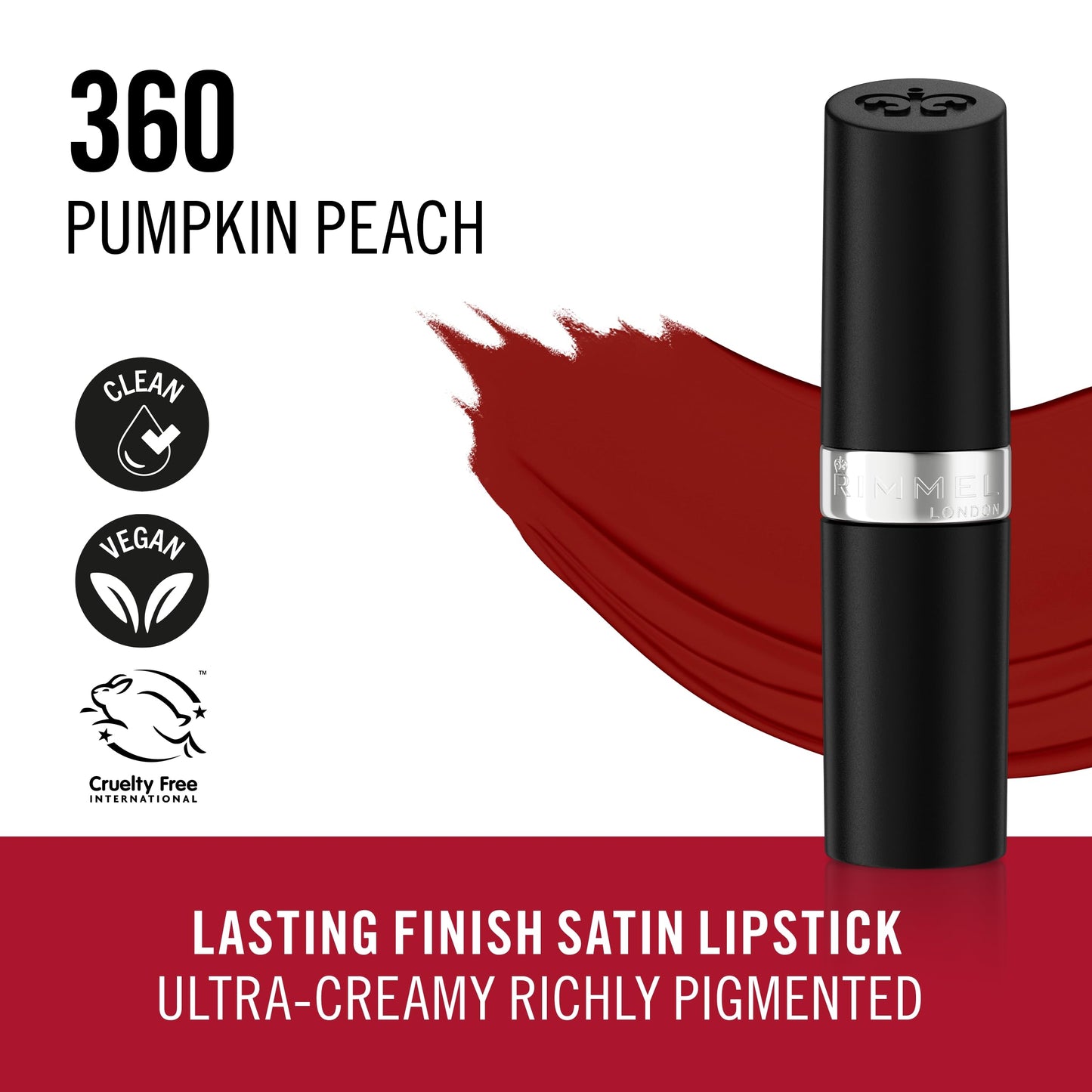 Rimmel Lasting Finish Lipstick 006 Pink Blush, Creamy Satin Finish, Long Lasting 8 HR Wear, Comfortable Formula, Rich Pigment