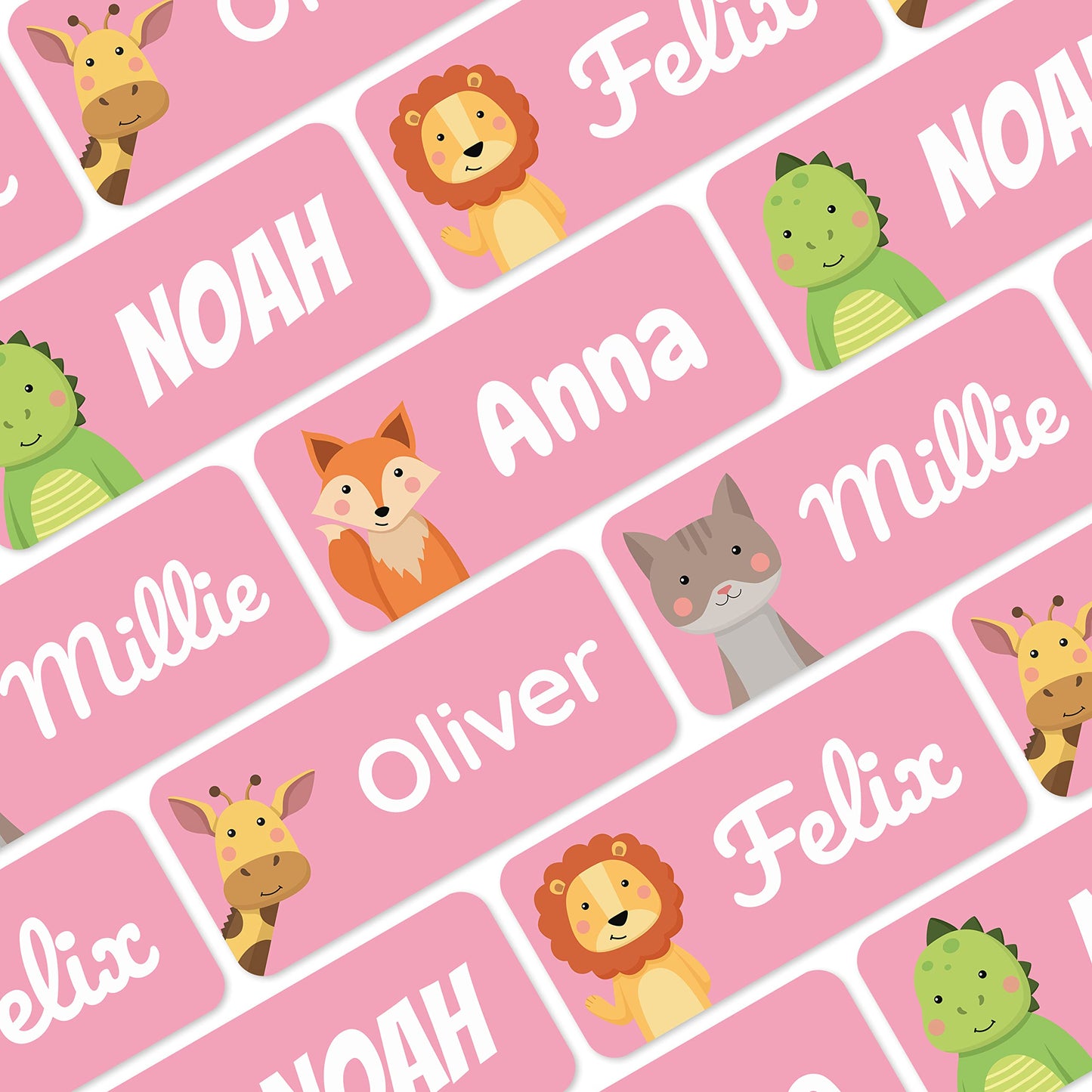 60 Stick on Name Labels for Clothes Kids - Personalised Name Tags for Clothes, School and Nursery - Waterproof and No-Iron Name Stickers for Kids