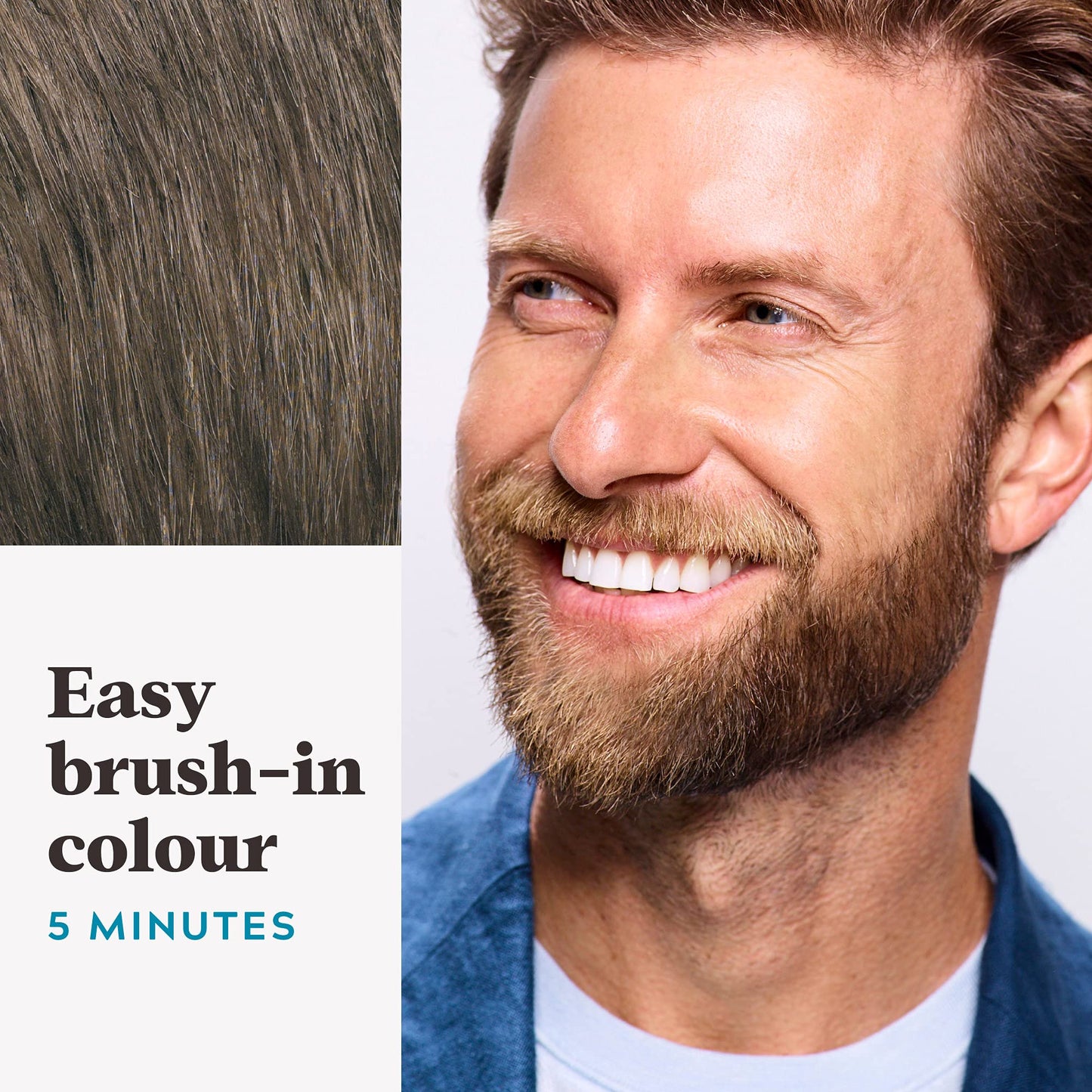 Just for men Moustache & Beard Dark Brown Dye, Eliminates Grey for a Thicker & Fuller Look � M45
