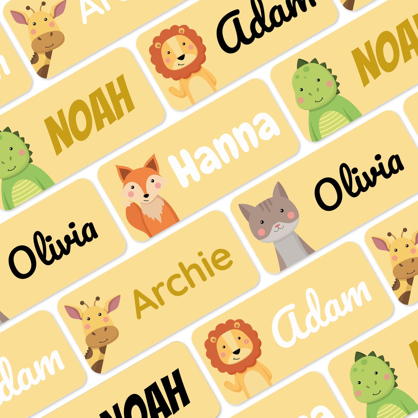 60 Stick on Name Labels for Clothes Kids - Personalised Name Tags for Clothes, School and Nursery - Waterproof and No-Iron Name Stickers for Kids