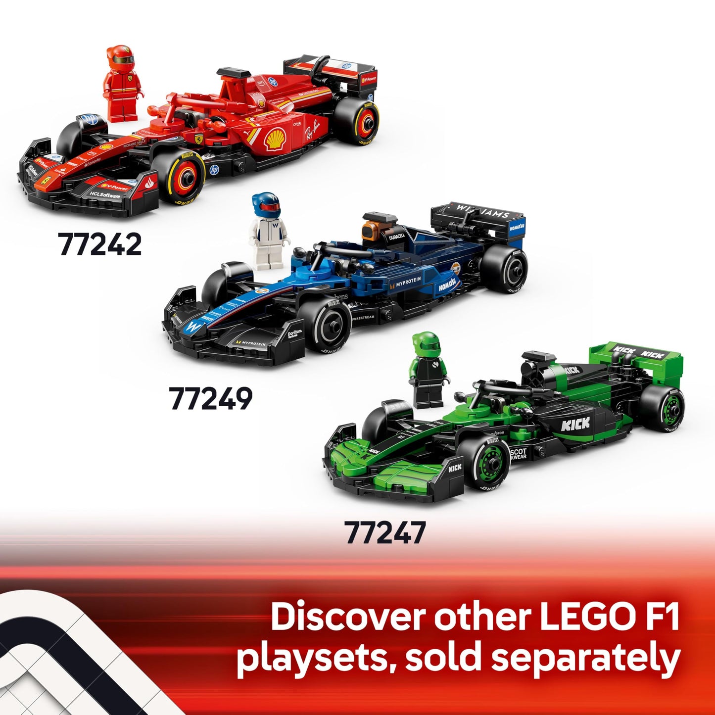 LEGO Speed Champions Ferrari SF-24 F1 Race Car Toy with a Collectible Formula 1 Driver Minifigure - Model Kits for 10+ Year Old Boys & Girls or Adult Motorsport Fans 77242