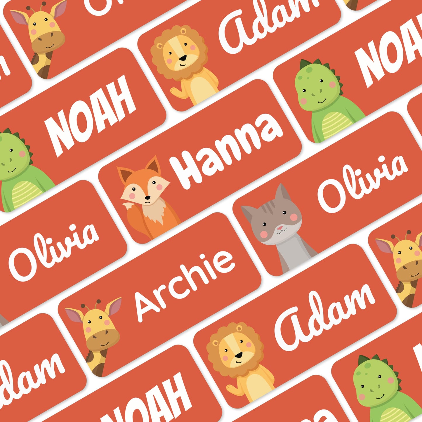 60 Stick on Name Labels for Clothes Kids - Personalised Name Tags for Clothes, School and Nursery - Waterproof and No-Iron Name Stickers for Kids