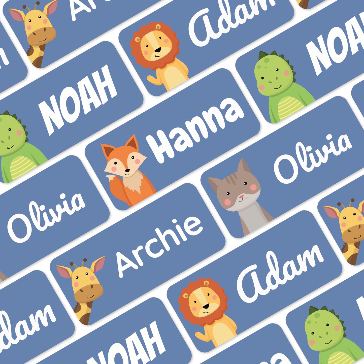 60 Stick on Name Labels for Clothes Kids - Personalised Name Tags for Clothes, School and Nursery - Waterproof and No-Iron Name Stickers for Kids