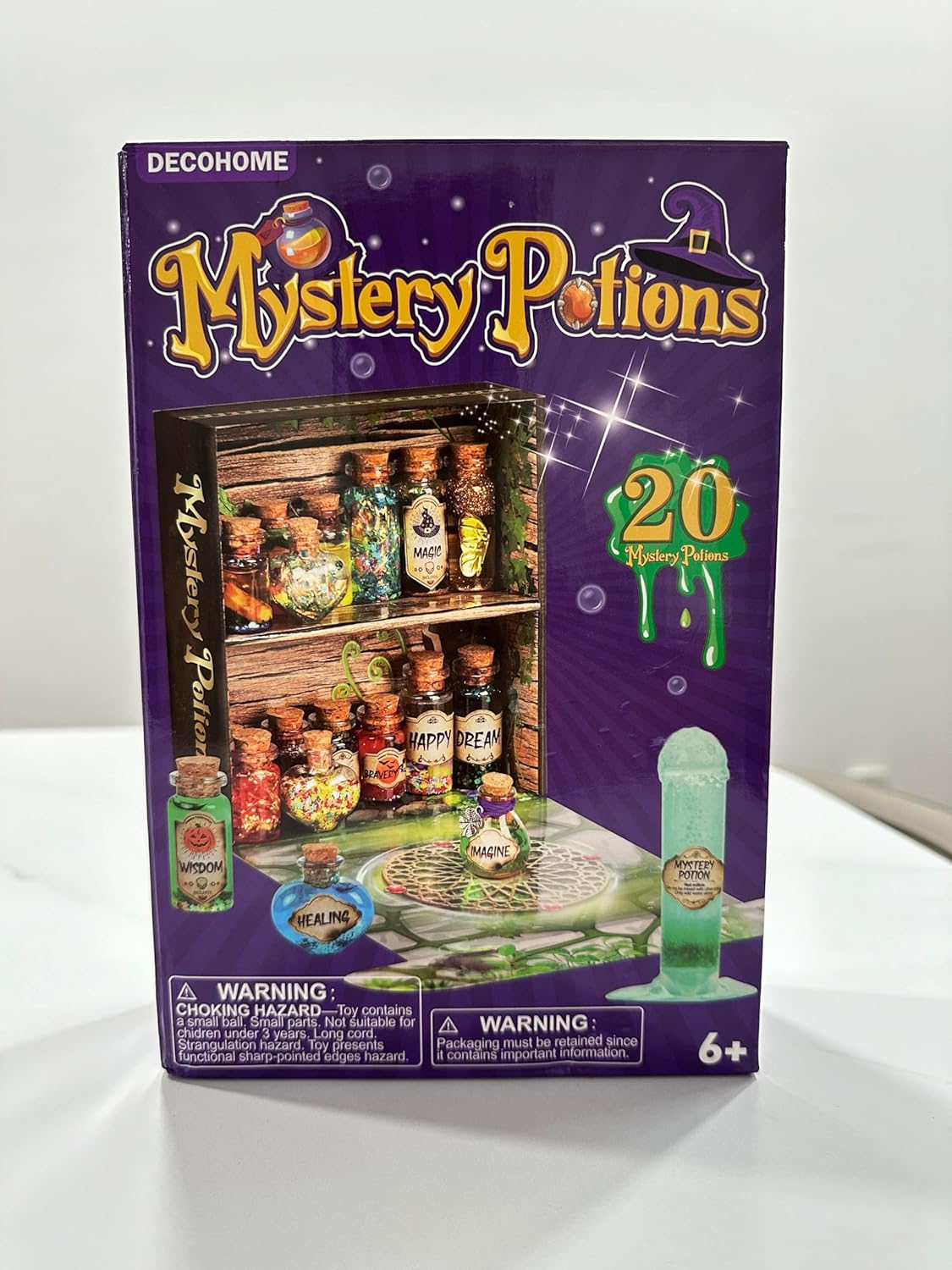 DECOHOME Mystery Potions Kit for Kids, 20 Magic Mix Wizard Potion Bottles, Craft Toys Creative Christmas Birthday Gifts for Boys & Girls Age 6 7 8 9 10+