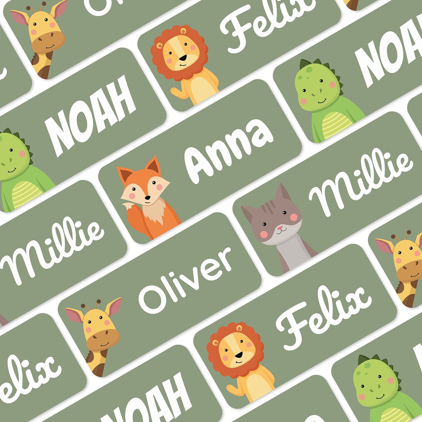60 Stick on Name Labels for Clothes Kids - Personalised Name Tags for Clothes, School and Nursery - Waterproof and No-Iron Name Stickers for Kids