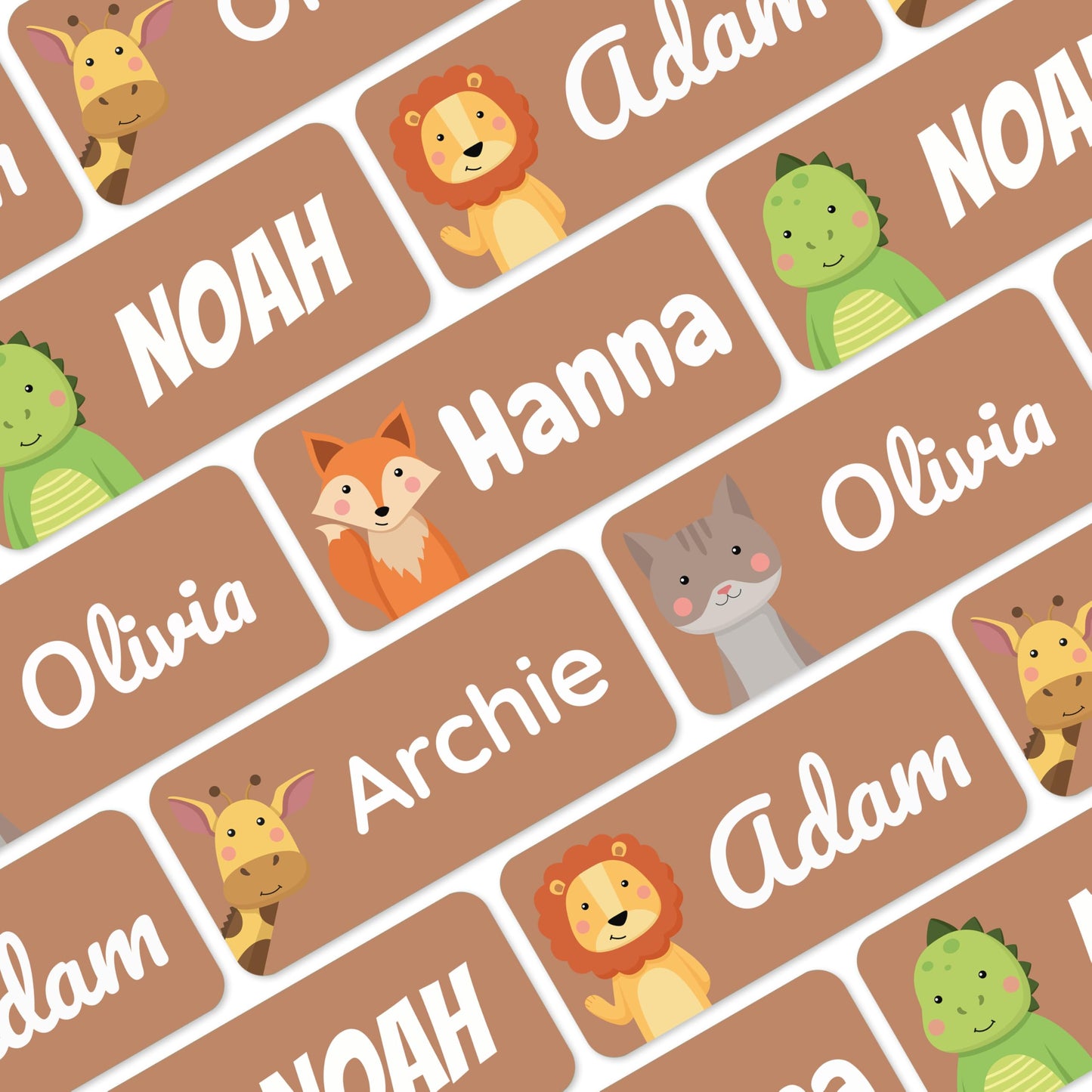 60 Stick on Name Labels for Clothes Kids - Personalised Name Tags for Clothes, School and Nursery - Waterproof and No-Iron Name Stickers for Kids