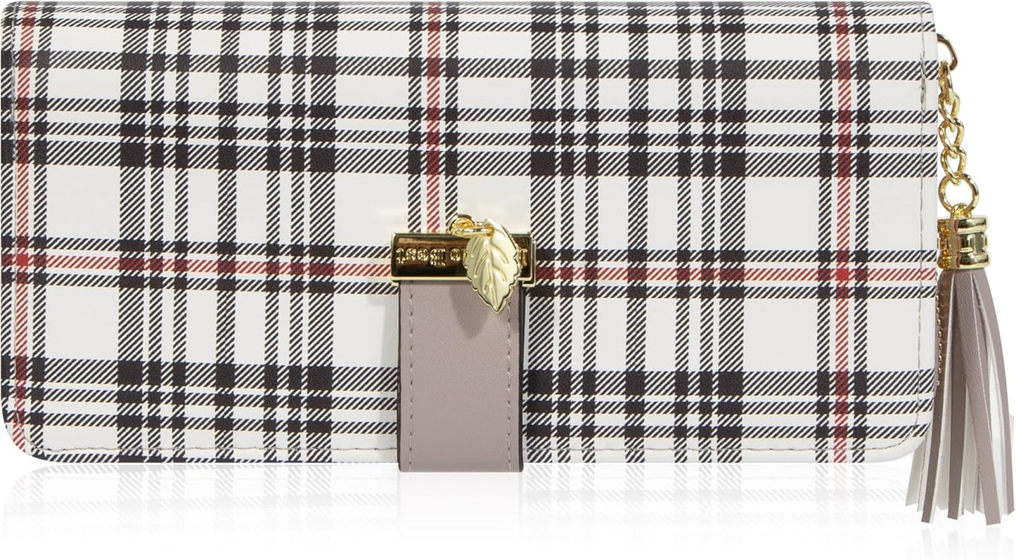 Pomelo Best Womens Wallet RFID Blocking Large Capacity Long Purse with Multiple Card Slots Zipper Phone Coin Pocket