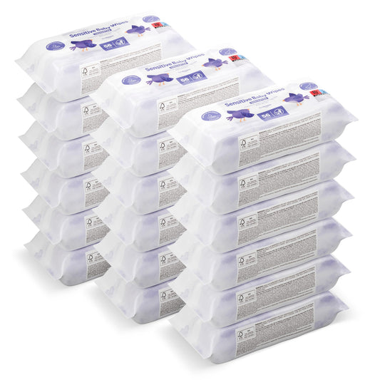 by Amazon Sensitive Baby Wipes 1008 Wipes, Unscented, 18 Pack of 56, (Previously a Mama Bear brand, same product)