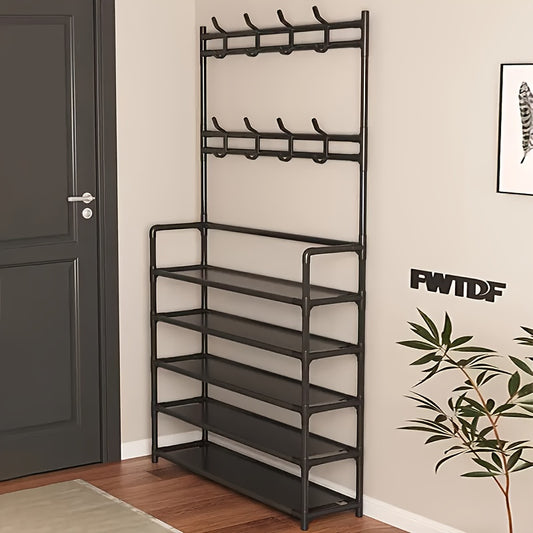 4/5 Layer Carbon Steel Coat Rack | Multipurpose Hanger & Shoe Shelf